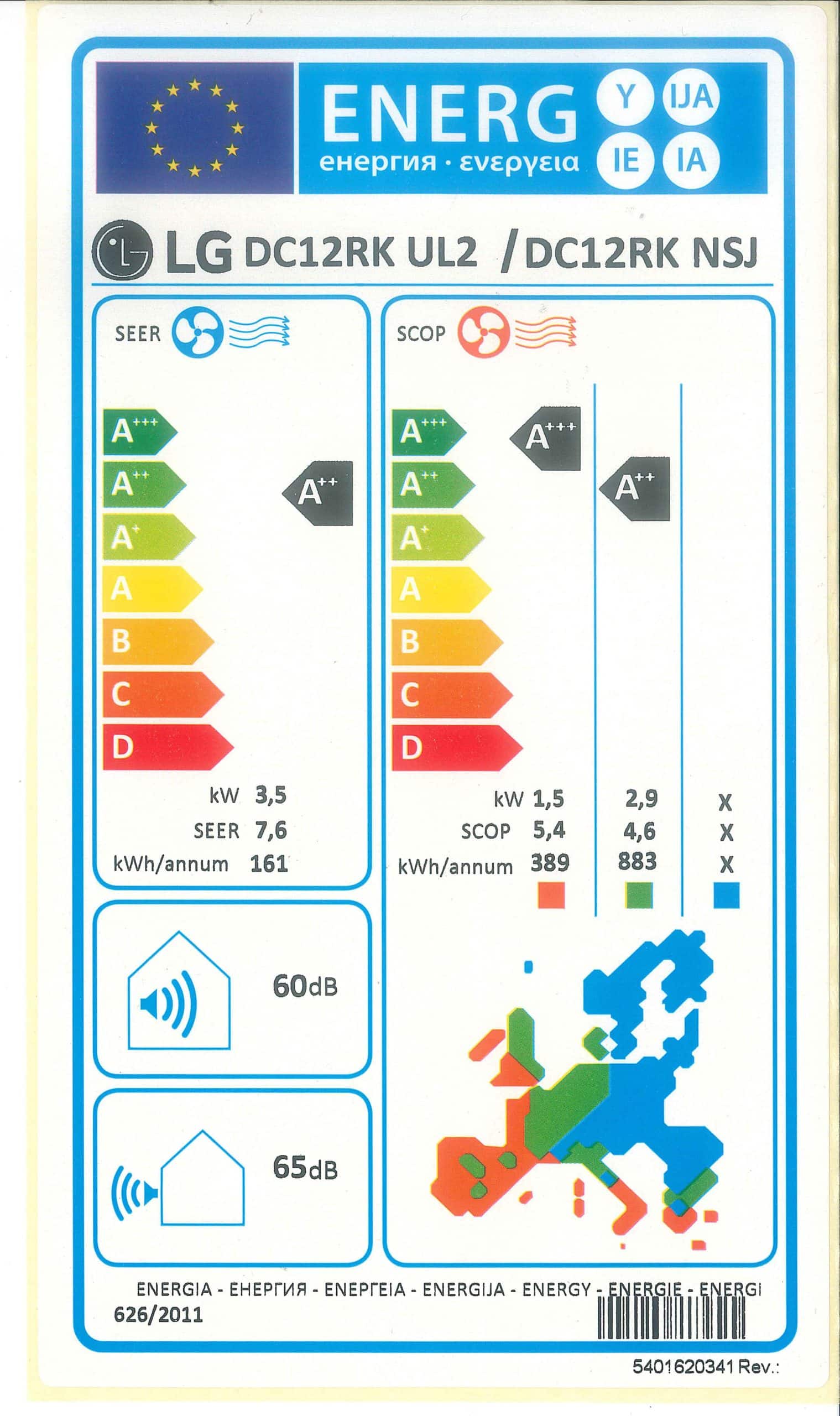 LG Deluxe DC12RK.NSJ Oldalfali Multi beltéri egység 3,5 kW - Image 2