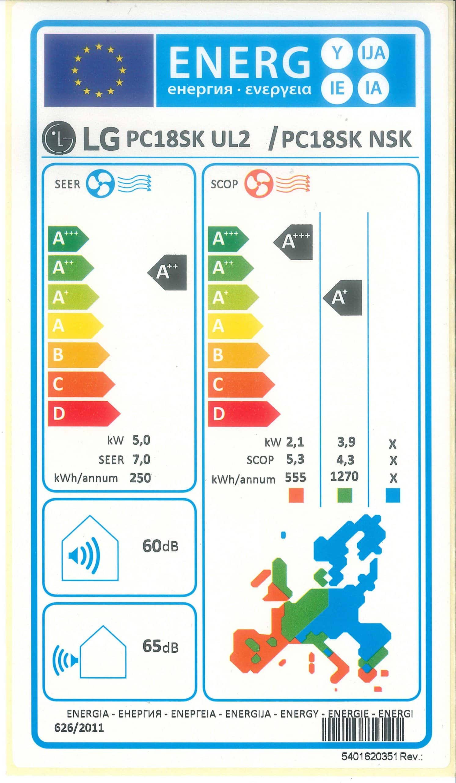 LG Silence Plus PC18SK.NSK Oldalfali Multi beltéri egység 5,3 kW - Image 2